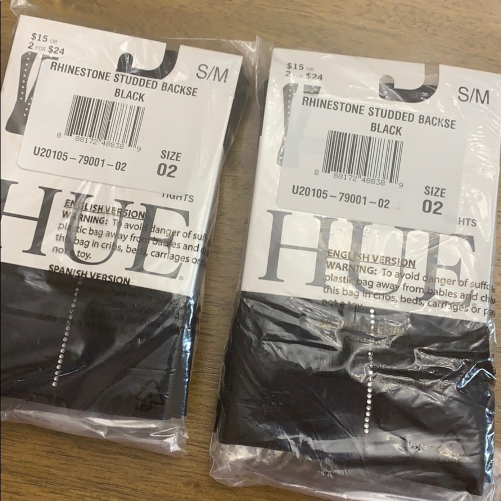 NWT 2 pk Bundle Black Rhinestone Tights